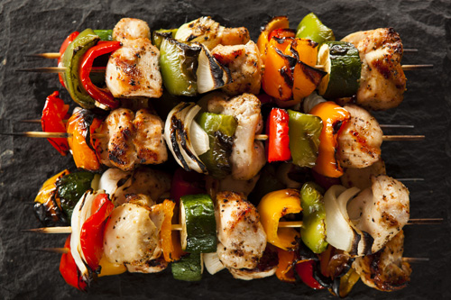 Grilled Chicken and Vegetable Skewers Photo