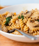 Pasta with Sausage, Mushrooms and Spinach Photo