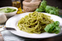 Spaghetti with Pesto Sauce Photo