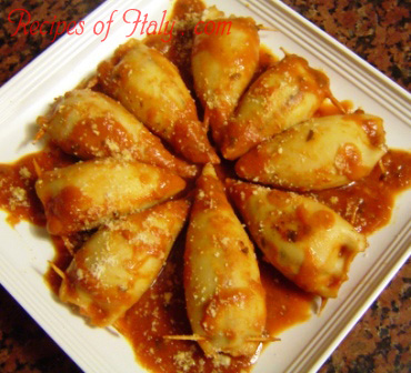 Stuffed Calamari in Tomato Sauce Photo